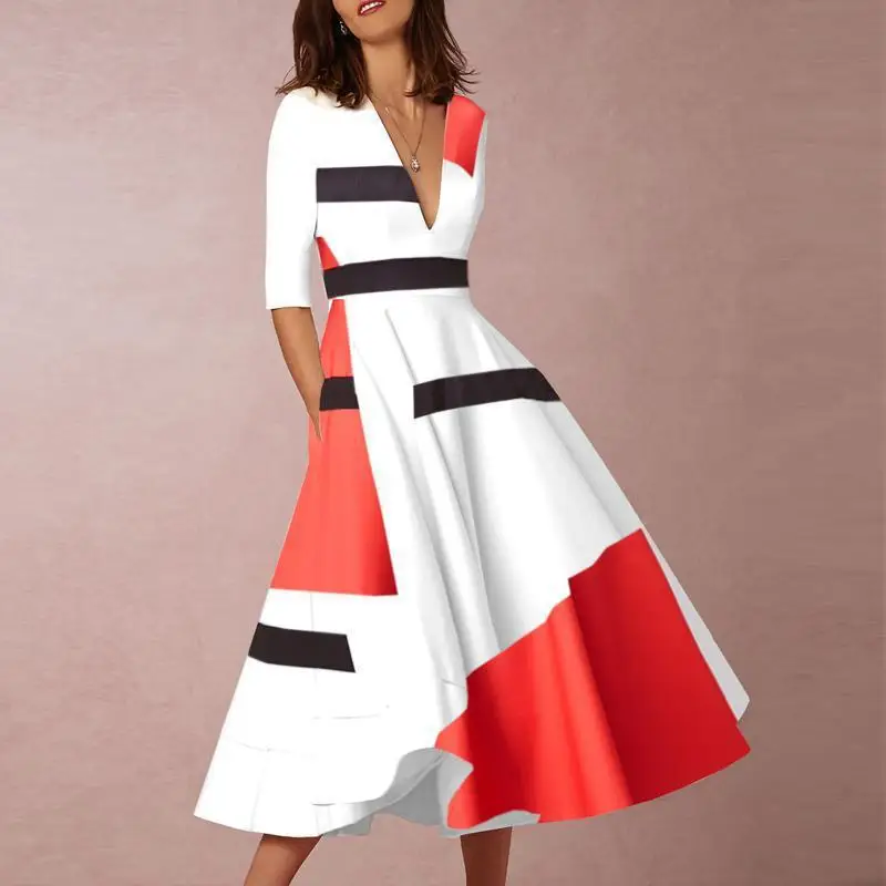 Женское платье с коротким рукавом винтажное средней длины в готическом стиле