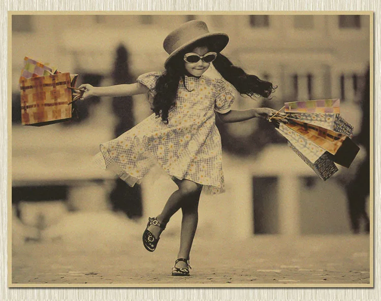 Солнцезащитные очки шоппинг Happy Girl Time ретро декоративные постеры ВИНТАЖНЫЙ