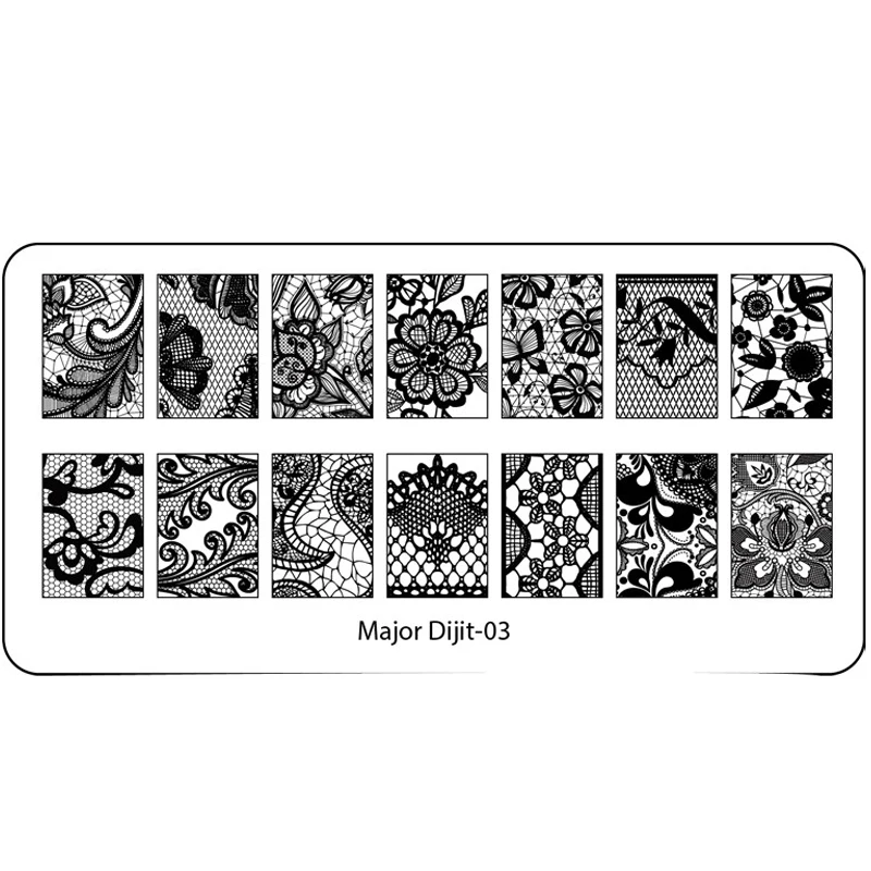 1 шт. новейший шаблон для ногтей MajorDijit серии пластина дизайна из нержавеющей