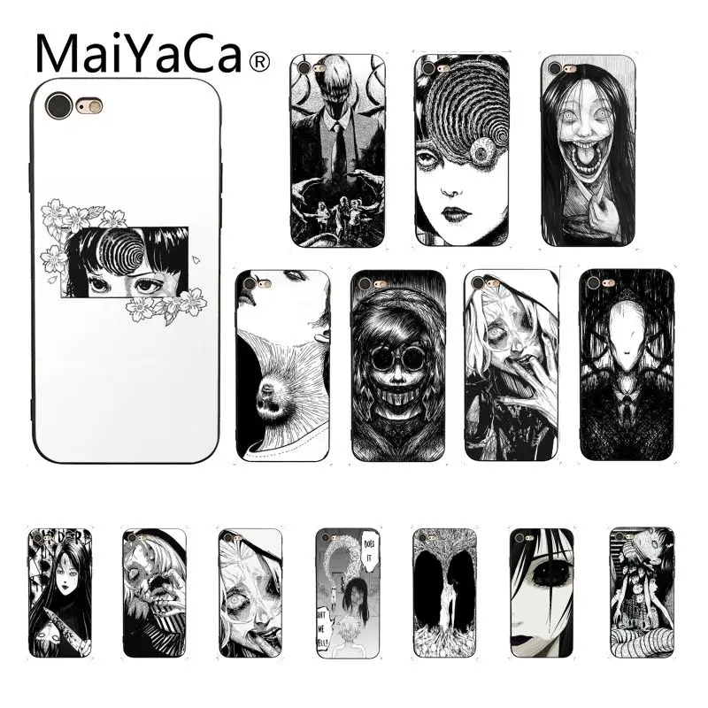 Maiyaca Junji Ito Tees Horror DIY окрашенный чехол для телефона iPhone 8 7 6 6S Plus X XS MAX 5 5S SE XR Fundas Capa |