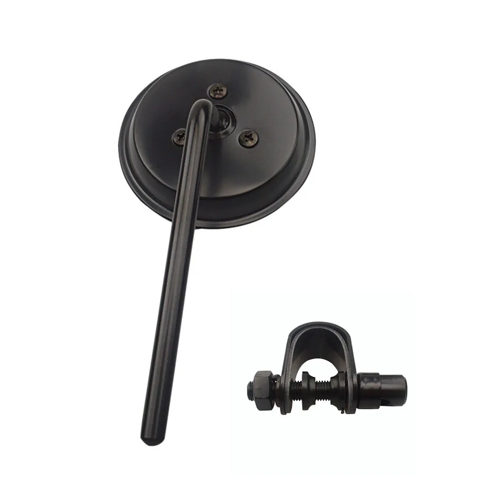 1 piece black Для Харли Хонда Кавасаки Чоппер Крузер кафе гонщик 22 25 мм Мотоцикл Руль заднего вида зеркала Круглый выпуклый клип-на ретро - Цвет: 1 piece black