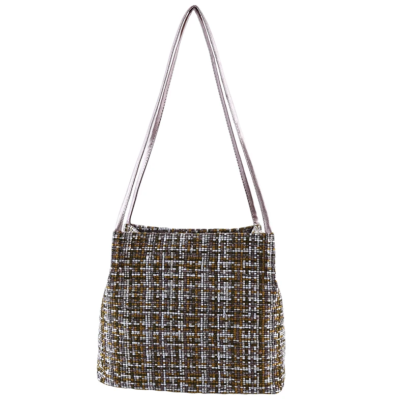 Женская шерстяная сумка через плечо винтажная клетчатая мессенджер сумки для