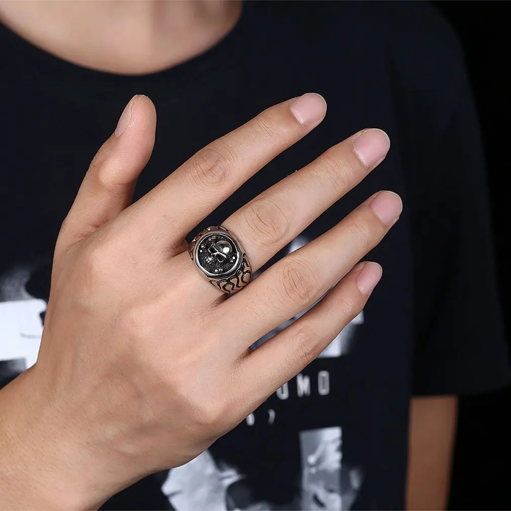 Дизайн в форме черепа свадебное кольцо на палец мужские вечерние кольца
