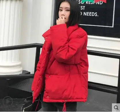 Новое Женское корейское зимнее пальто, женский теплый пуховик, хлопковая куртка, женские стеганые куртки, Женская куртка на меху, пальто B941 - Цвет: Big red