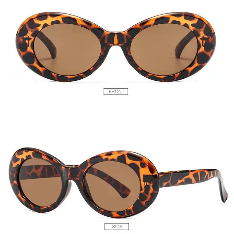 leopard frame tea Женские защитные очки, мужские Модные солнцезащитные очки, женские мужские Овальные Солнцезащитные очки, черные, белые, красные очки, UV400 - Цвет линз: leopard frame tea