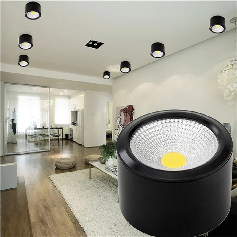 Светодиодные потолочные светильники с поверхностным креплением приглушаемые COB