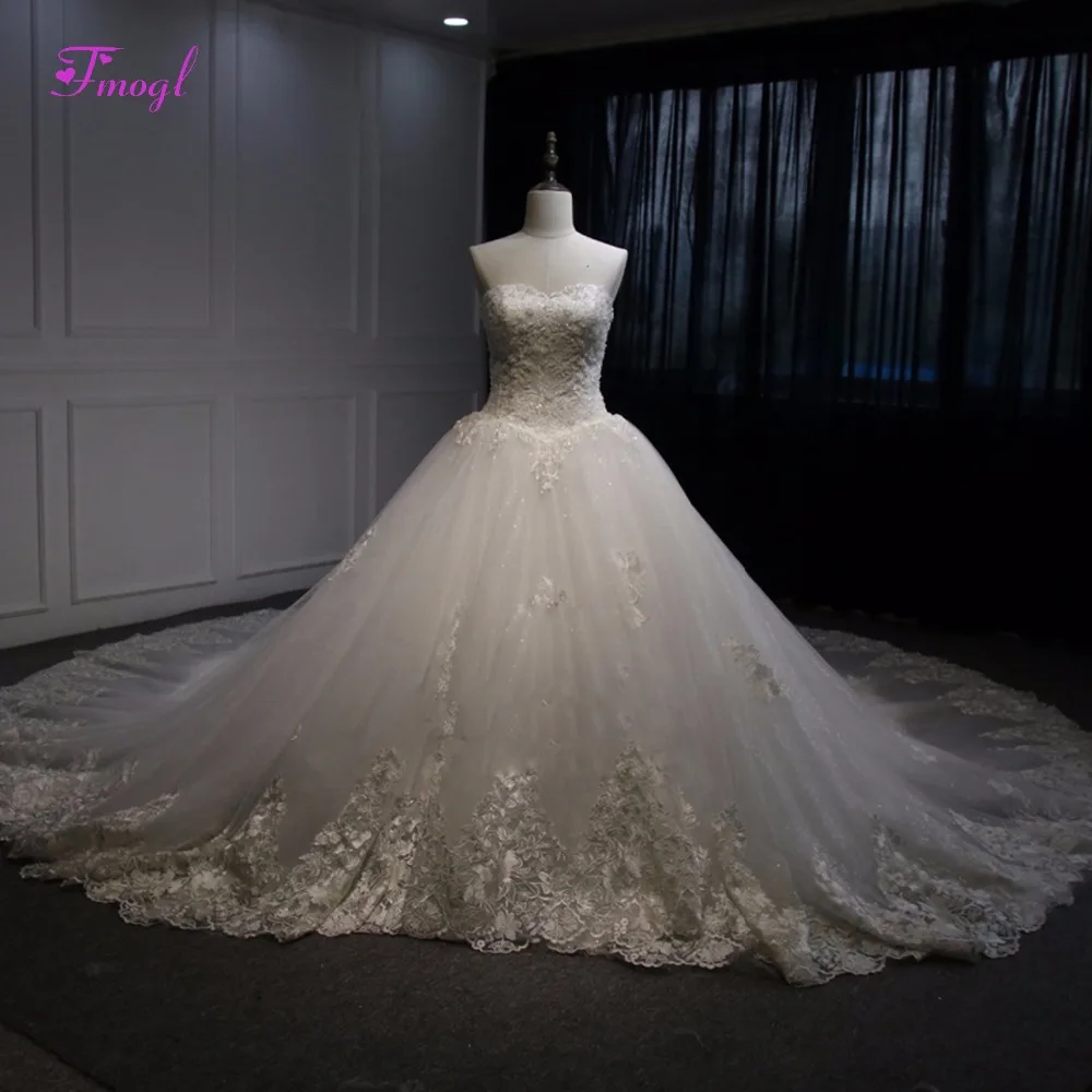 Fmogl дизайнерское бальное платье без бретелек украшенное бусинами и кристаллами