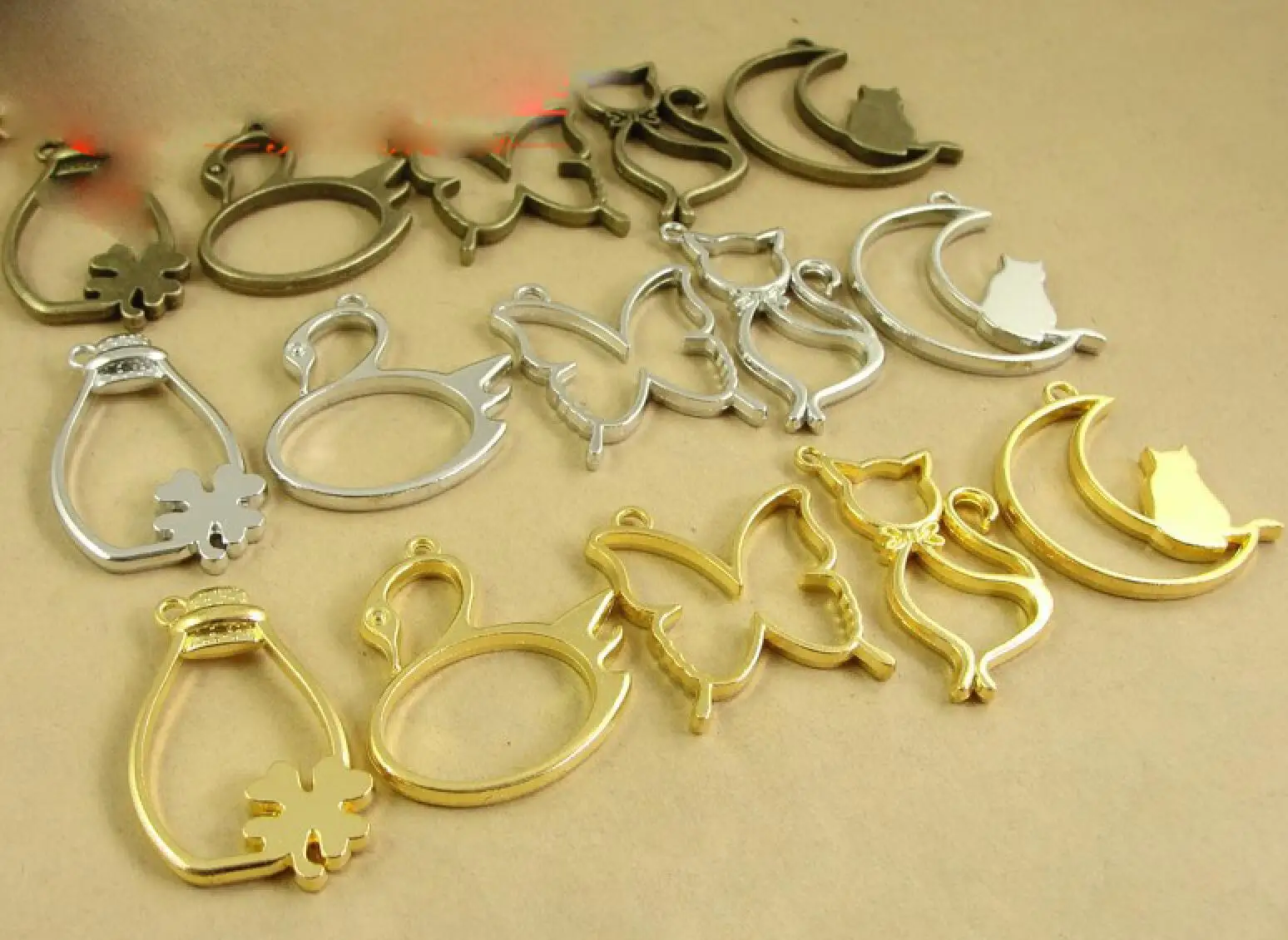 5 шт. подвеска на металлическом каркасе в форме кошачьей Луны рамка установка