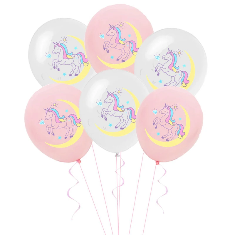 

10 шт. белого и розового цвета с изображением единорога латексные шары Baby Shower Конфетти украшения Воздушные шары на день рождения вечерние св...
