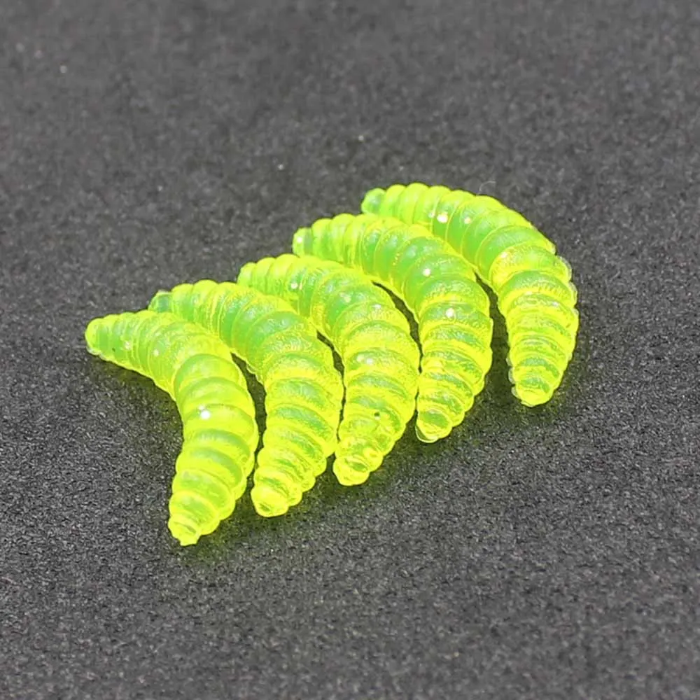 Fluorescent Yellow 50 шт./лот, 2 см, приманка для рыбалки, приманка с запахом, ручная удочка, мягкая, хлеб, жук, бионическая приманка для форели, Мягкая приманка, Горячие аксессуары для рыбалки - Цвет: Fluorescent Yellow