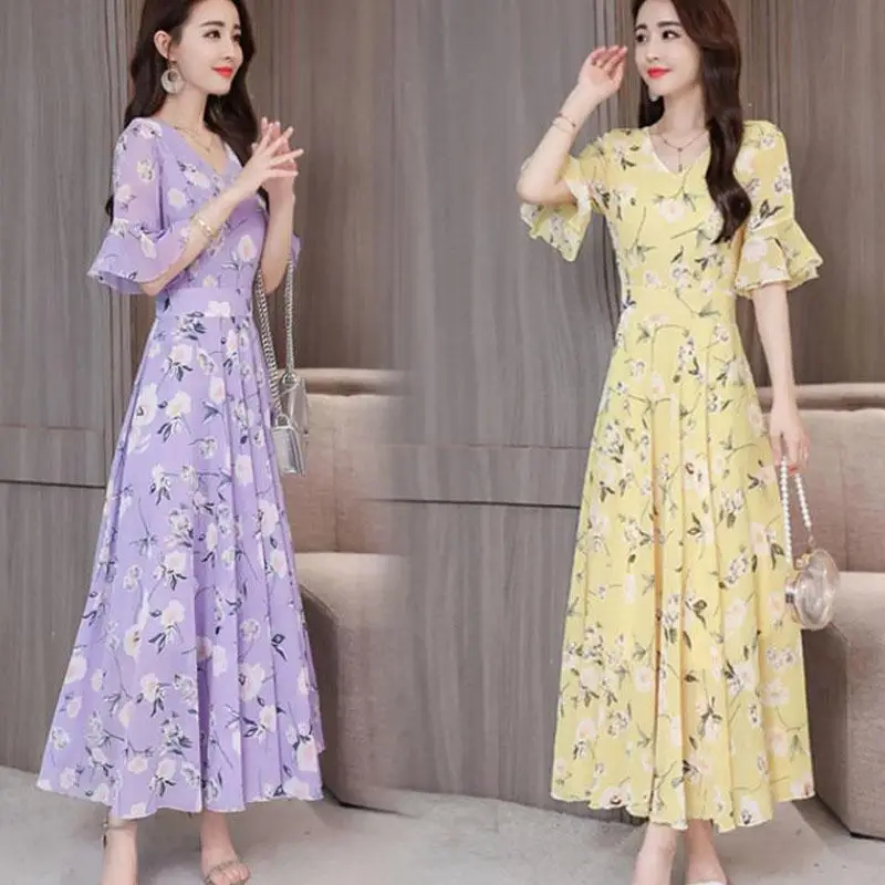 Yfashion Новое шифоновое летнее платье для женщин 2019 модное женское с цветочным