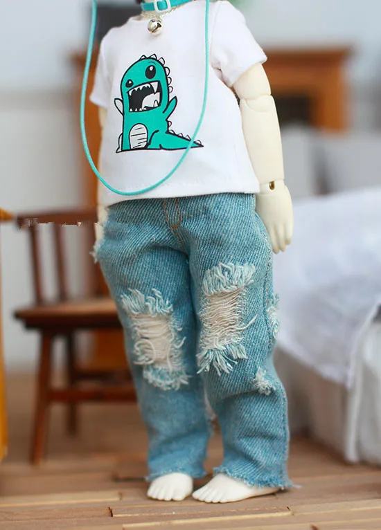 1/6 BJD кукла ретро джинсы с отверстиями для YOSD BB Аксессуары кукол SD кукольные Брюки