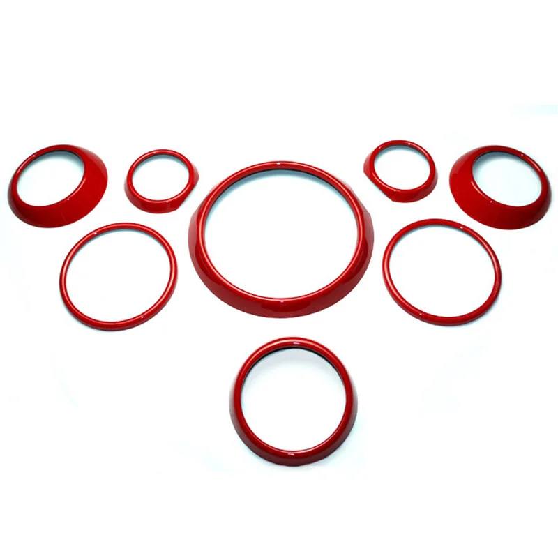 Red 8 шт. ABS внутреннее переднее центральное вентиляционное отверстие приборной панели динамик переключения передач круг кольцо крышки для мини медь земляк R60 2013 - Название цвета: Red