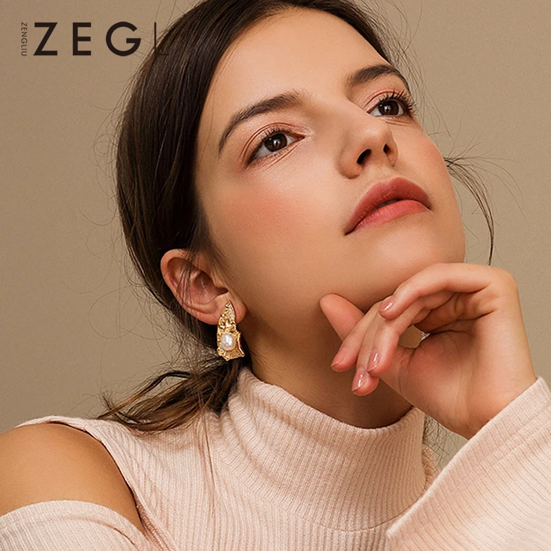 Женские серьги ZEG металлические в стиле бохо асимметричные капли женские