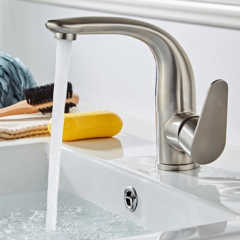 BAKALA Mixer White Faucets Home Bathroom Faucet Basin Tap Cold-Hot Water Taps Stainless Steel Plating Robinet Torneiras | Обустройство