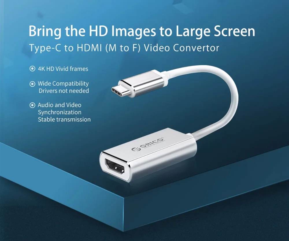 Адаптер ORICO Type C для HDMI VGA Mini DP Для Samsung Galaxy S9/S8/Note 9 Huawei Mate 10/P20 Pro USB кабель|Адаптеры