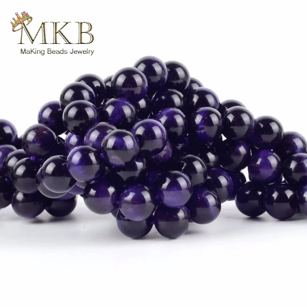 Натуральные круглые бусины фиолетовые камни тигровый глаз 6 8 10 мм россыпью