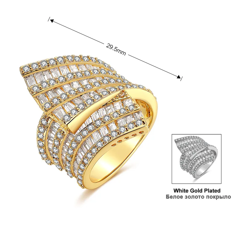 Newbark необычное кольцо для Для женщин золото Цвет серебро проложили 4 ряд AAA