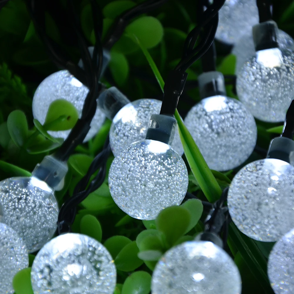 Kmashi Белый солнечных батареях светодиодный открытый света строки 6 м 30 S