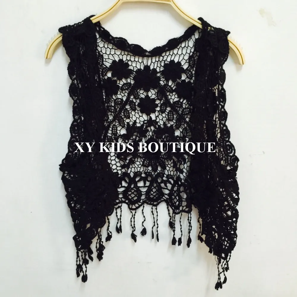 Дизайнерская Детская мода 2015 г. детский летний вязаный жилет высококачественная