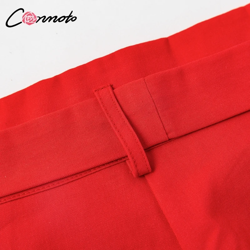 Conmoto Однотонные повседневные шорты, модные красные шорты с поясом, летние хлопковые шорты с бантом, лето