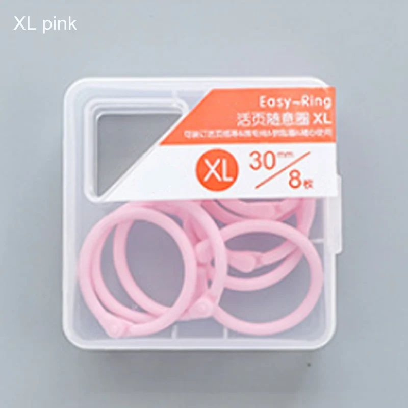 XL pink Пластиковые Брелоки для ключей, простое кольцо, календарь, многофункциональные кольца, связующий лист, сделай сам, ремесло, цветные, 1 коробка - Цвет: XL pink