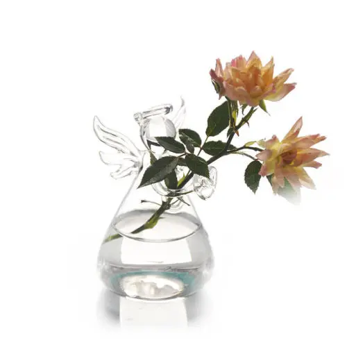 Cute Glass Angel Shape Flower Plant Hanging Vase Home Office Wedding Decor images - 6