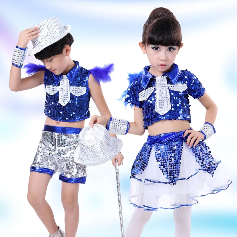 Бесплатная доставка Детский костюм для мальчиков и девочек модный джазовых