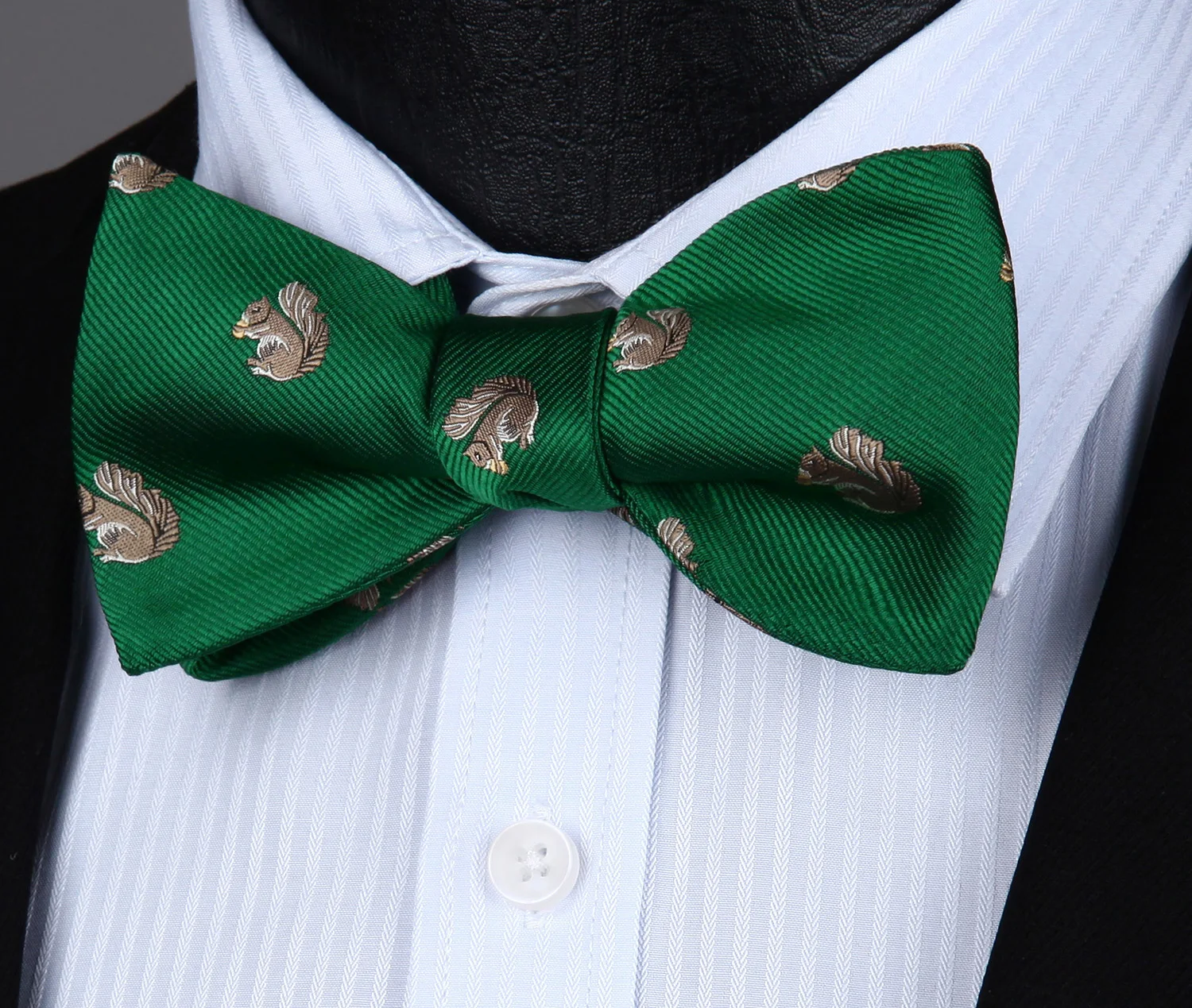 BGA04GS зеленый Свадебный галстук бабочка с животным узором Мужской Шелковый