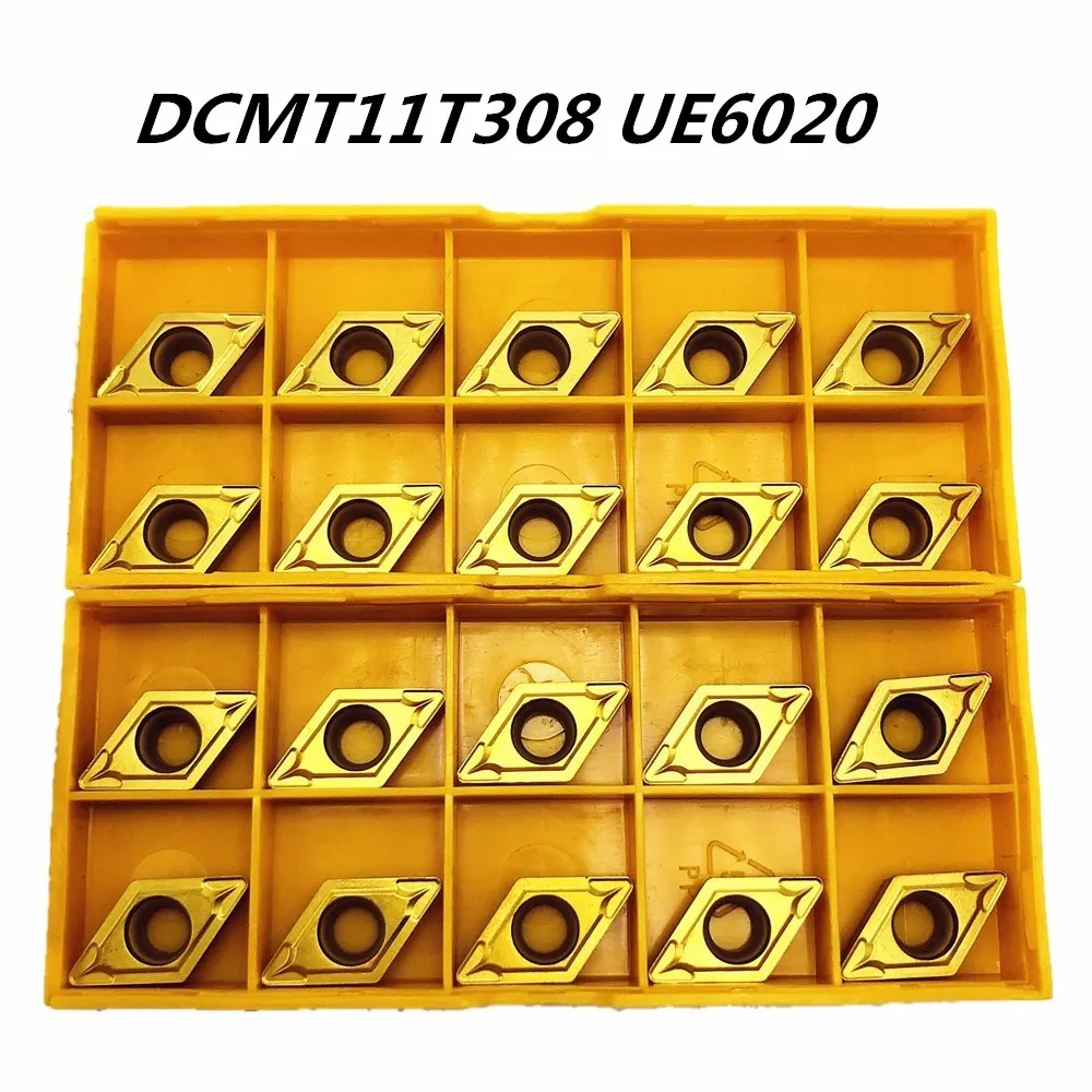 

20PCS Lathe tool DCMT11T308 DCMT32.52 UE6020 outer metal turning tools carbide milling tool DCMT11T308 CNC product lathe tool