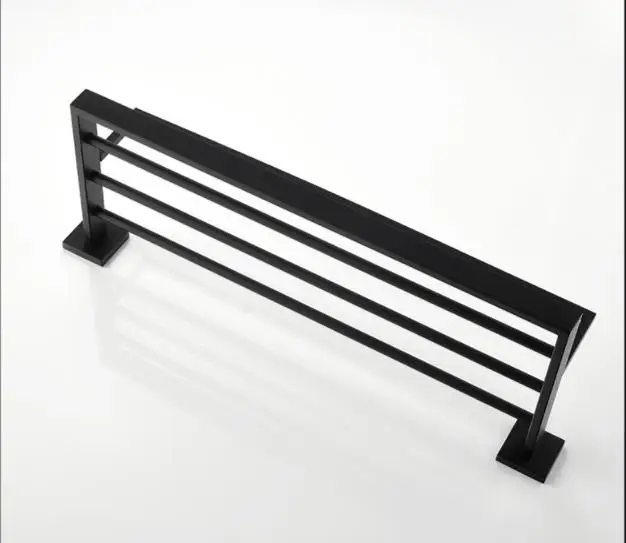 (24 &quot60 см) Матовый Черный квадрат Нержавеющая сталь двойной слои полотенца