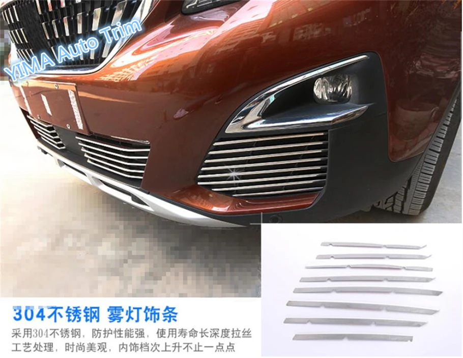 

Lapetus Car Styling Front Below Under Grille Grill Cover Trim 26 Pcs Fit For Peugeot 3008 3008GT 2017 2018 2019 2020 Chrome