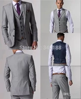 side slit two buttons light grey groom tuxedosbest man notch lapel groomsmen men wedding suitsbest man suitsbridegroom suits