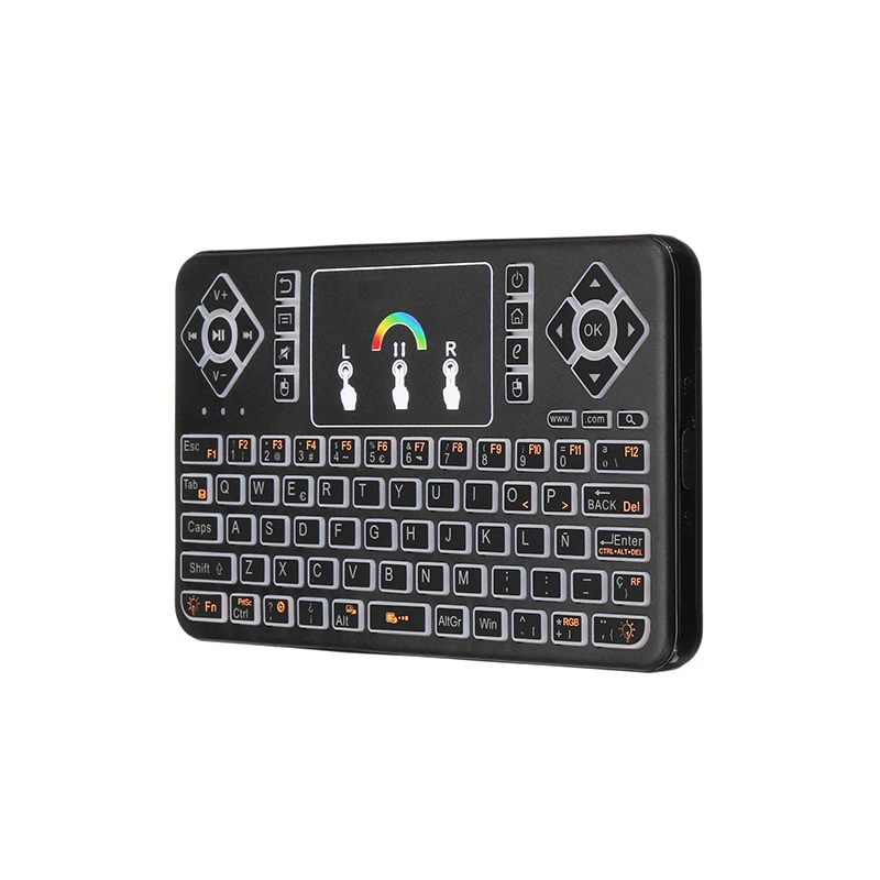 TZ Q9 2 4 ГГц Bluetooth V3.0 Беспроводной клавиатура RGB сенсорная панель с подсветкой для