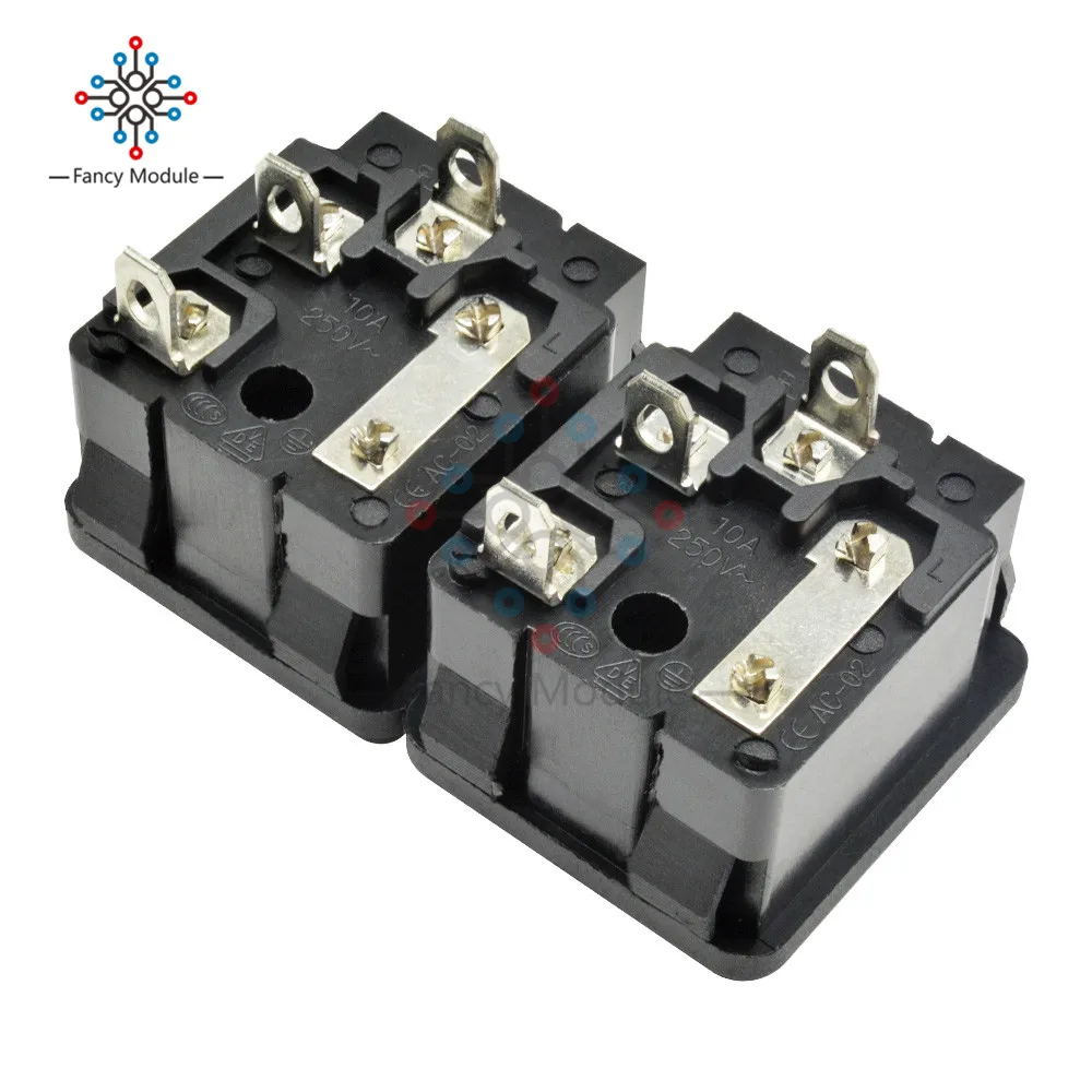 5 шт./лот AC 250 В 10A IEC320 C14 Мужской адаптер Железный сердечник 3 клеммы входное гнездо