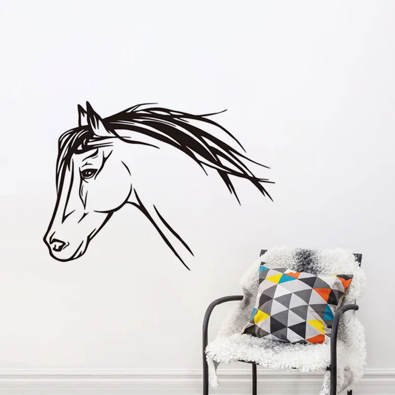 Замечательная Наклейка на стену Mustang наклейка с головой лошади для мальчика