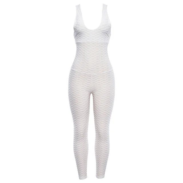 White CHRLEISURE, цельный Комплект для йоги, женская одежда для фитнеса, костюмы для йоги, женские спортивные комплекты без рукавов для спортзала, женские фитнес-Костюмы для женщин - Цвет: White