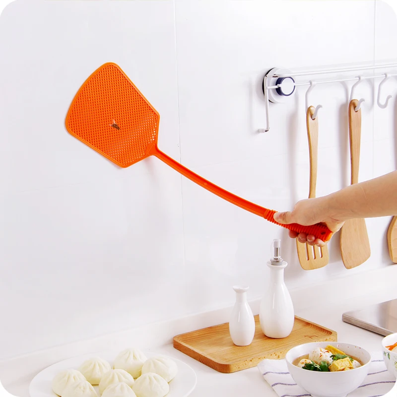 

1pc Long Handle Durable Plastic Fly Swatter Mosquito Racket Delivery Randomly