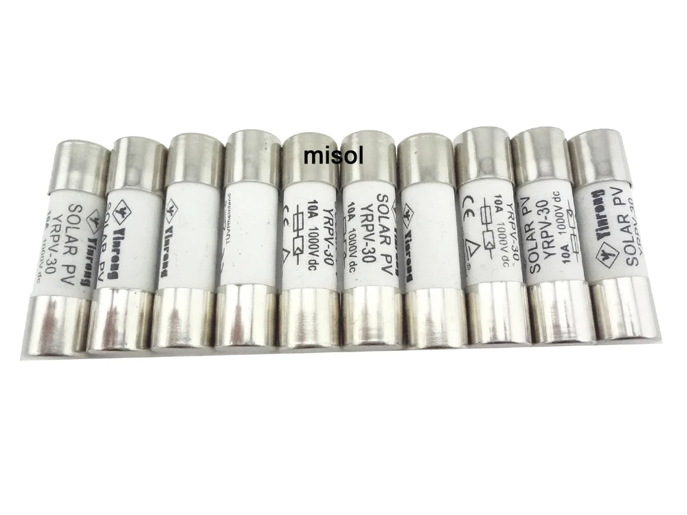 

10 pcs of PV solar fuse 10A 1000VDC fusible 10x38 gPV