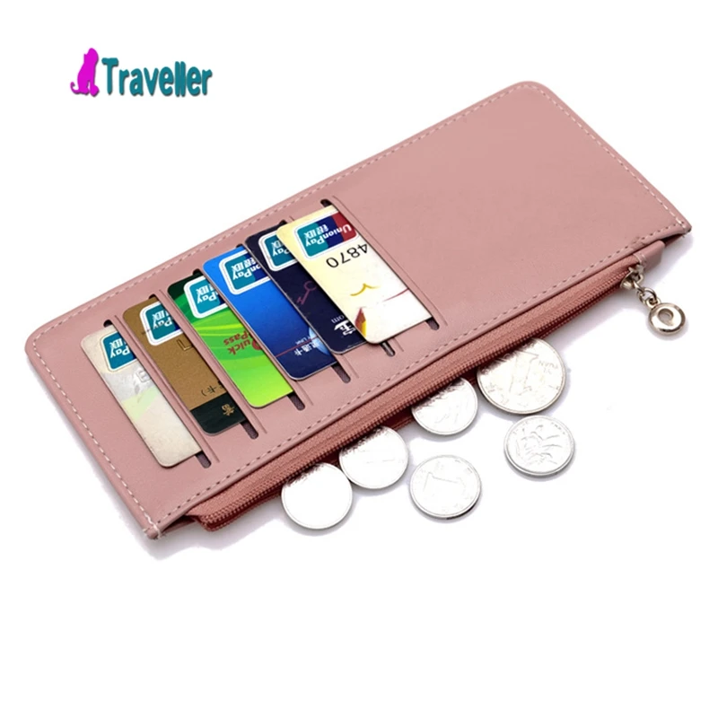 Мода женщин бумажник конфеты цвет ПУ кожаный длинные Дамы сцепления портмоне