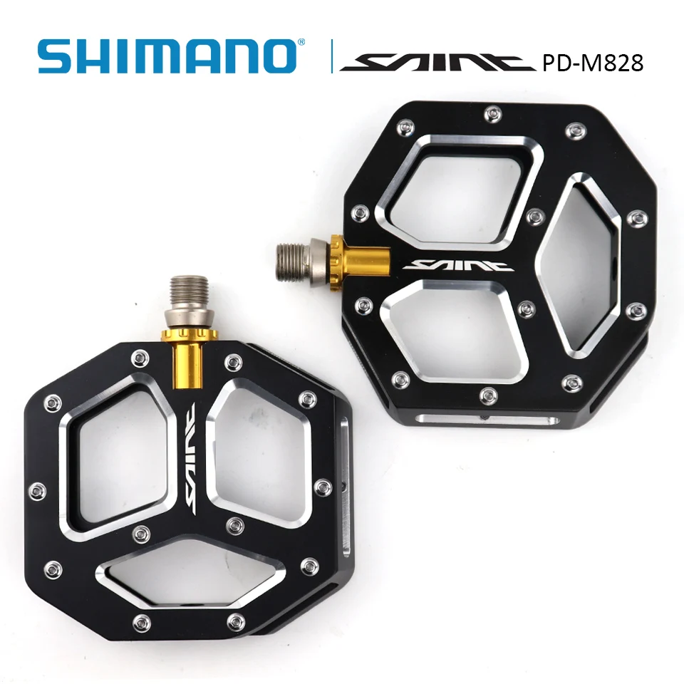 Плоская педаль SHIMANO, PD-M828, идеально подходит для спуска или ФРИРАЙДА, педаль для горного велосипеда Shimano, оригинальные товары, Аксессуары для велосипеда