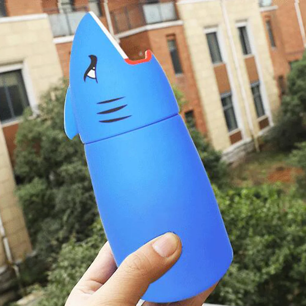 Kitchen Tools Creative cartoon glass 400ML thermos bottle High Temperature Resistant Water Cup for Shark thermal mug termos | Дом и сад