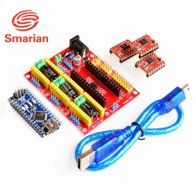 Детали 3DV4 CNC Shield V4 + Nano 3 0 шт. A4988 Reprap Stepper для Arduino|shield v4|shield nanoshield cnc |