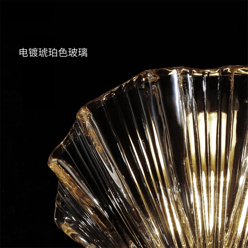 Modern Nordic Crystal Shell Wall Lamps Bedroom Living Room Corridor Balcony Glass Sconces Lights Luxury Bedside Fixtures | Лампы и