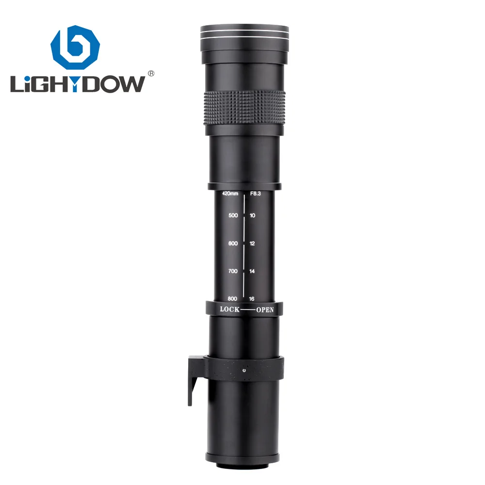 Lightdow 420-800 мм F/8,3-16 супер телеобъектив ручной зум объектив+ T2 адаптер кольцо для Canon DSLR камер EF EF-S Крепление объектива