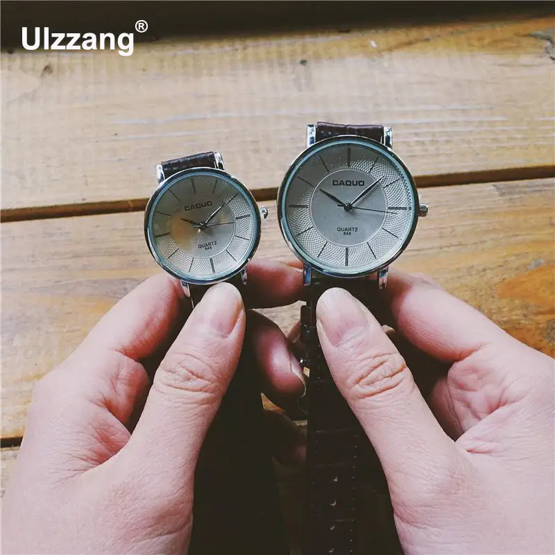2018 модные парные часы из натуральной кожи популярные повседневные Кварцевые