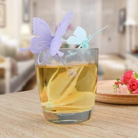 1pc creative silicone tea cup butterfly tea leak gift tea filter custom kitchen gadget silicone tea infuser