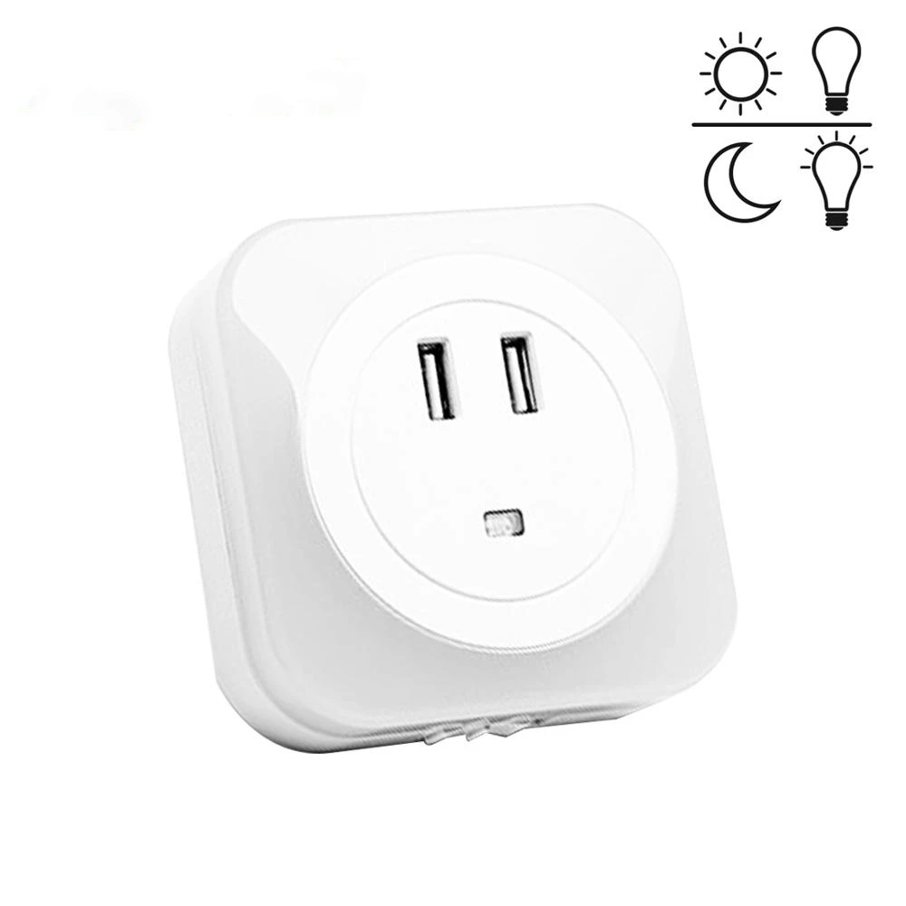 Индукционный ночник для дома, 2 USB-порта для зарядки, подарок для детской спальни, мини умный датчик, управление светильник, светодиодный ноч...