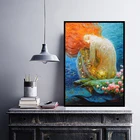 Картина без рамы, абстрактная картина, плакат с русалкой