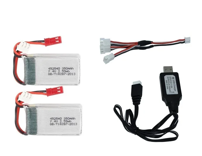 Многоцветный 7,4 v 350mah 35C Lipo батарея для MJX X401H X402 JXD 515 515W 515V батарея и зарядное устройство RC Mini FPV Дрон Квадрокоптер вертолеты - Цвет: Многоцветный